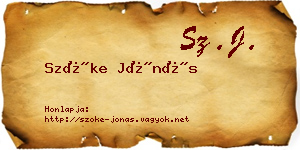 Szőke Jónás névjegykártya