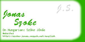 jonas szoke business card